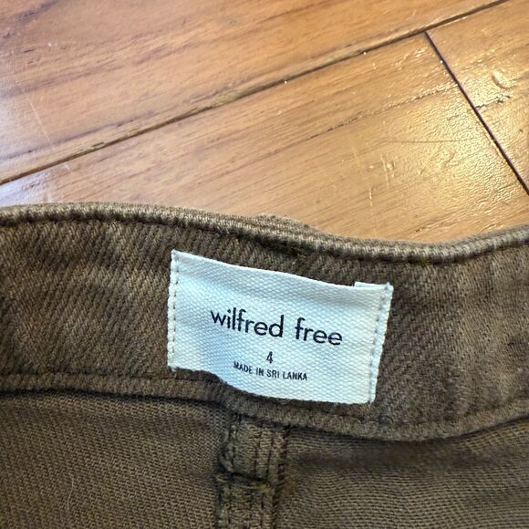 Women Aritzia Wilfred Free Twostep Flare Pant Gd Rustical Brown Green Size 4 - Picture 4 of 9